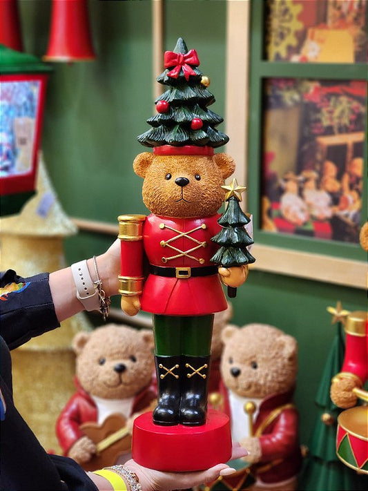 RED AND GREEN RESIN NUTCRACKER BEAR 51.5CM