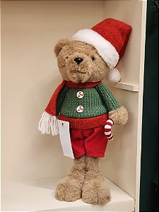 STANDING CHRISTMAS BEAR WITH RESIN STAR AND LED 39CM